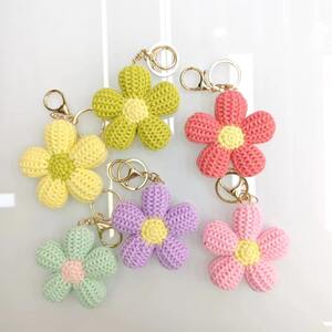 Simple Series Sweet Flower Woven Cotton Keychain h5 Picture3
