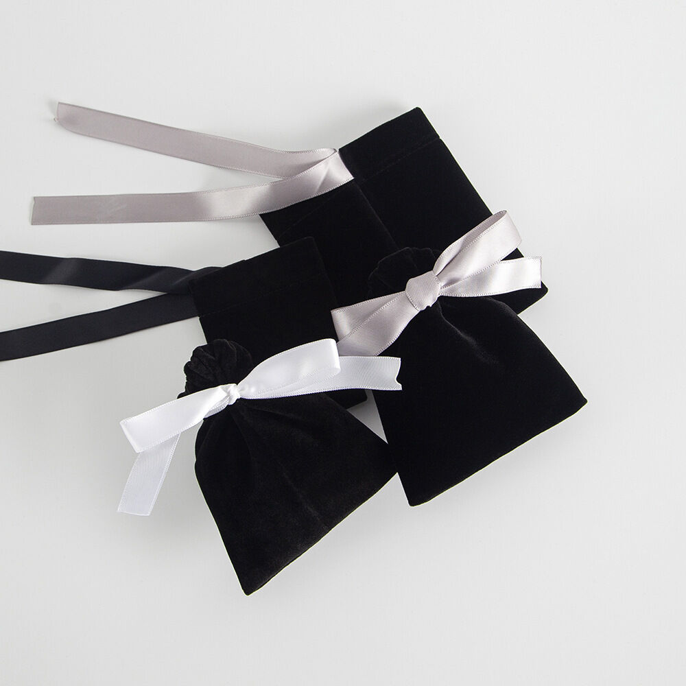 Simple Series Daily Bow Knot Solid Color Fabric Jewelry Bags