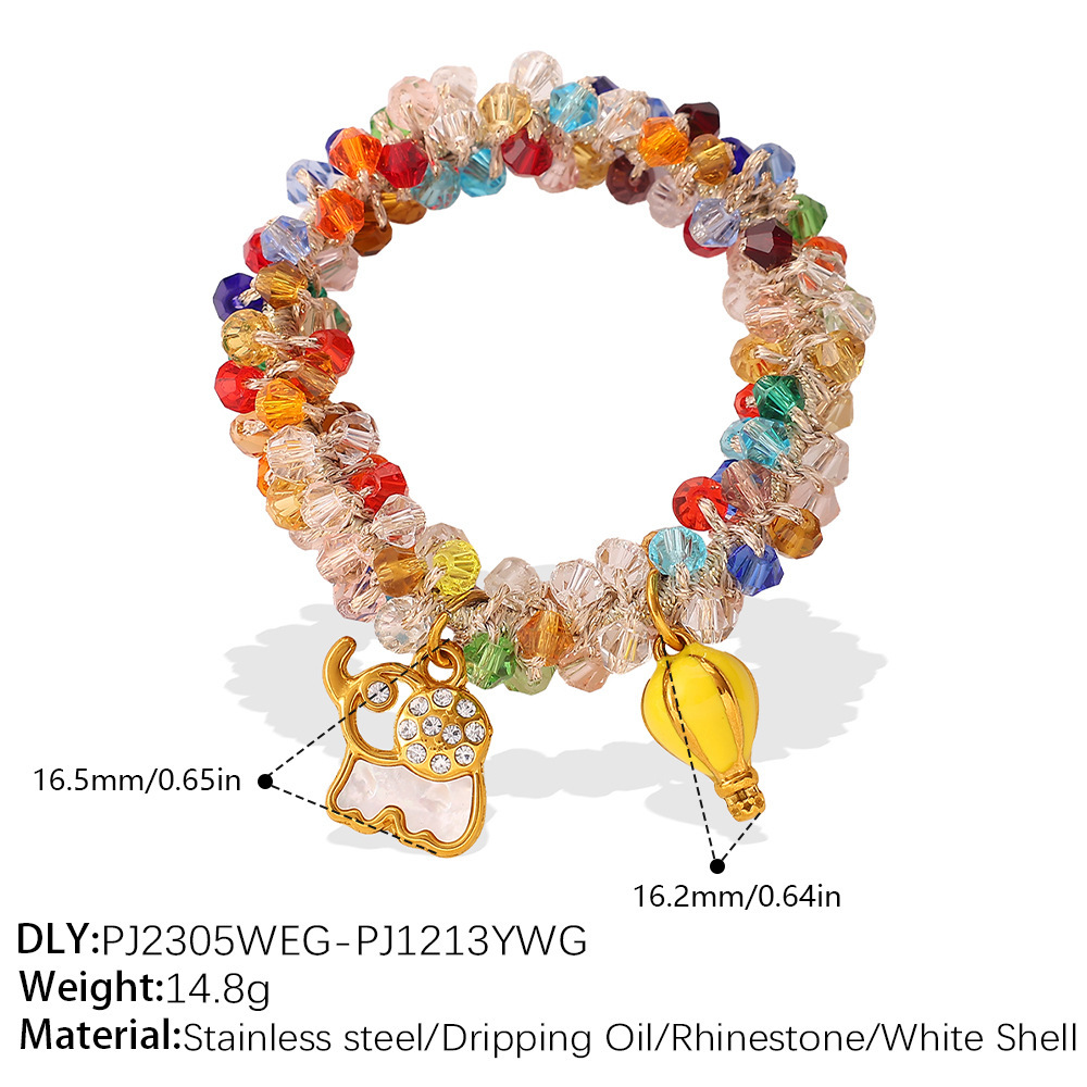 Simple Series Sweet Animal Fruit Synthetic Crystals Gold Color Women's Scrunchies h5Picture2