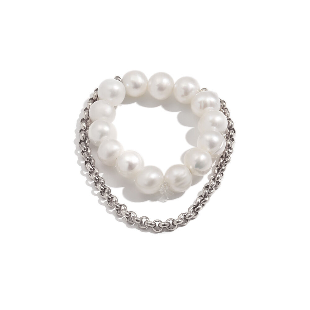 Simple Series Sweet Beads Stainless Steel Waterproof Beaded Rings Picture4