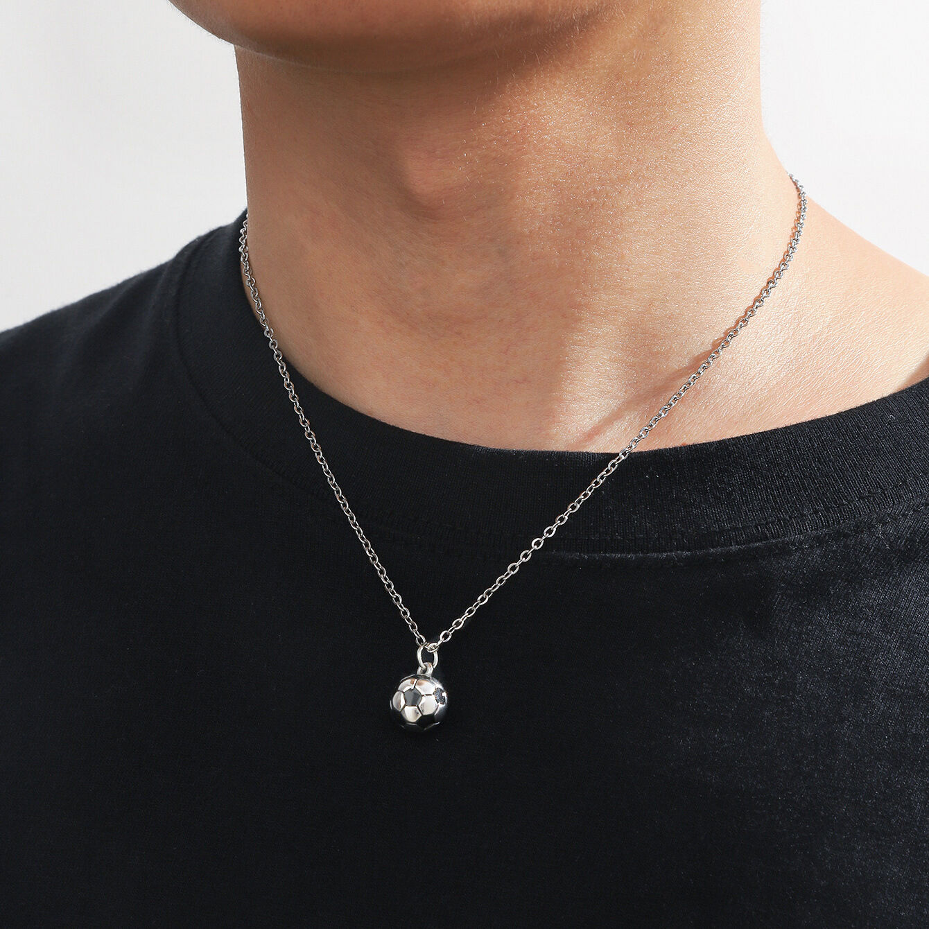 Simple Series Daily Football Stainless Steel Unisex Men's Necklaces h5 Picture2