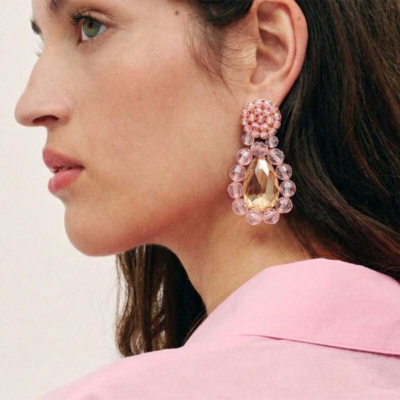 Sweet Crystal Beads Women's Drop Earrings