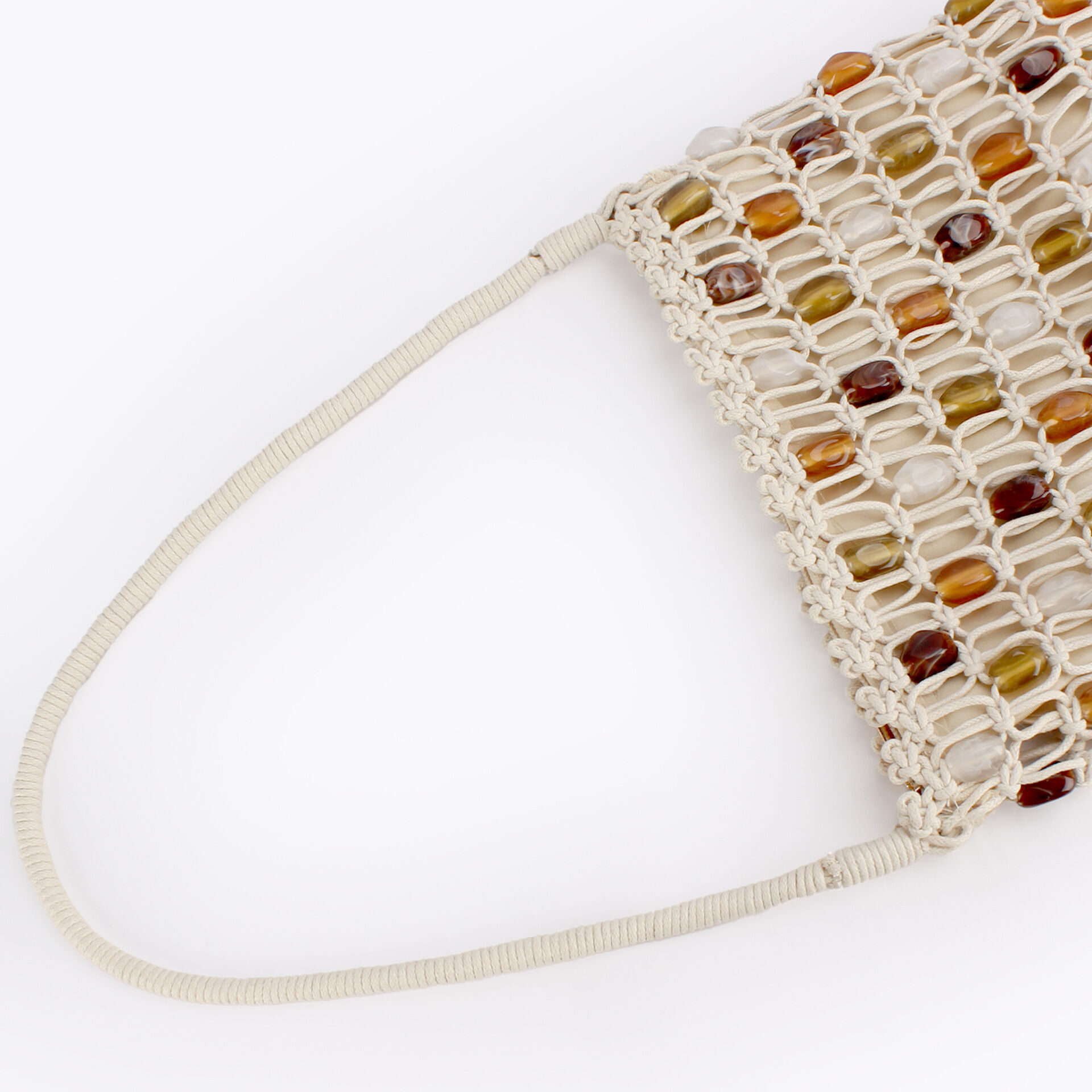 Casual Style Woven Tassel Beads Woven Braided Rope Women's East-west Bag h5 Picture2