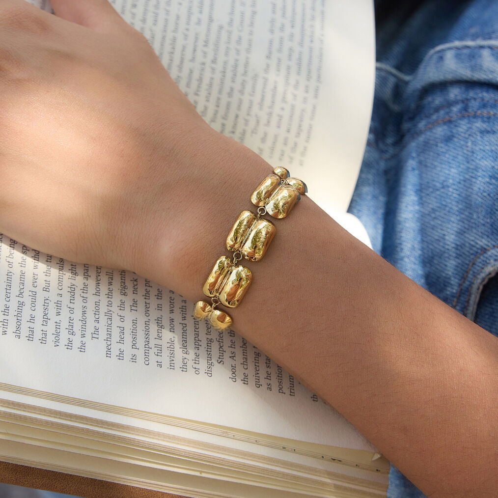 Punk Chain Stainless Steel Waterproof Gold Color Women's Chain Bracelets h5 Picture2