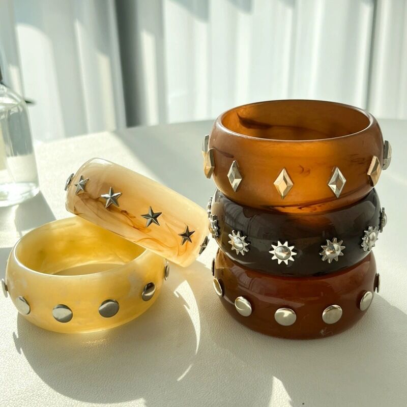 Punk Rivet Resin Women's Bangles Picture2
