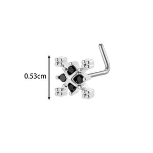 Schlichter Nasenstecker für Damen in Herz-Schlangenform, kupfergoldfarben mit Zirkonia. h5 Bild2