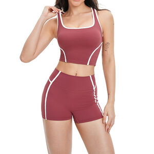 High Bounce Sporty Color Nude Feel Cross Pleated High Clash Sports Bras h5 Picture2