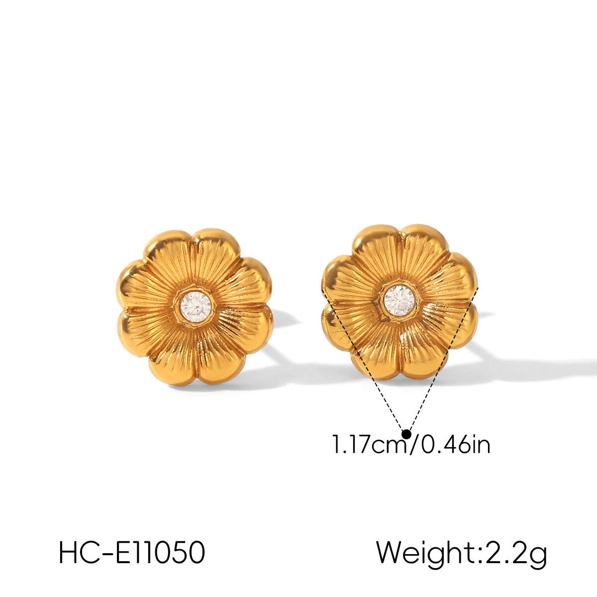 Simple Series Daily Flower Stainless Steel Waterproof   Gold Color  Zircon Women's Pendant Necklaces Picture2