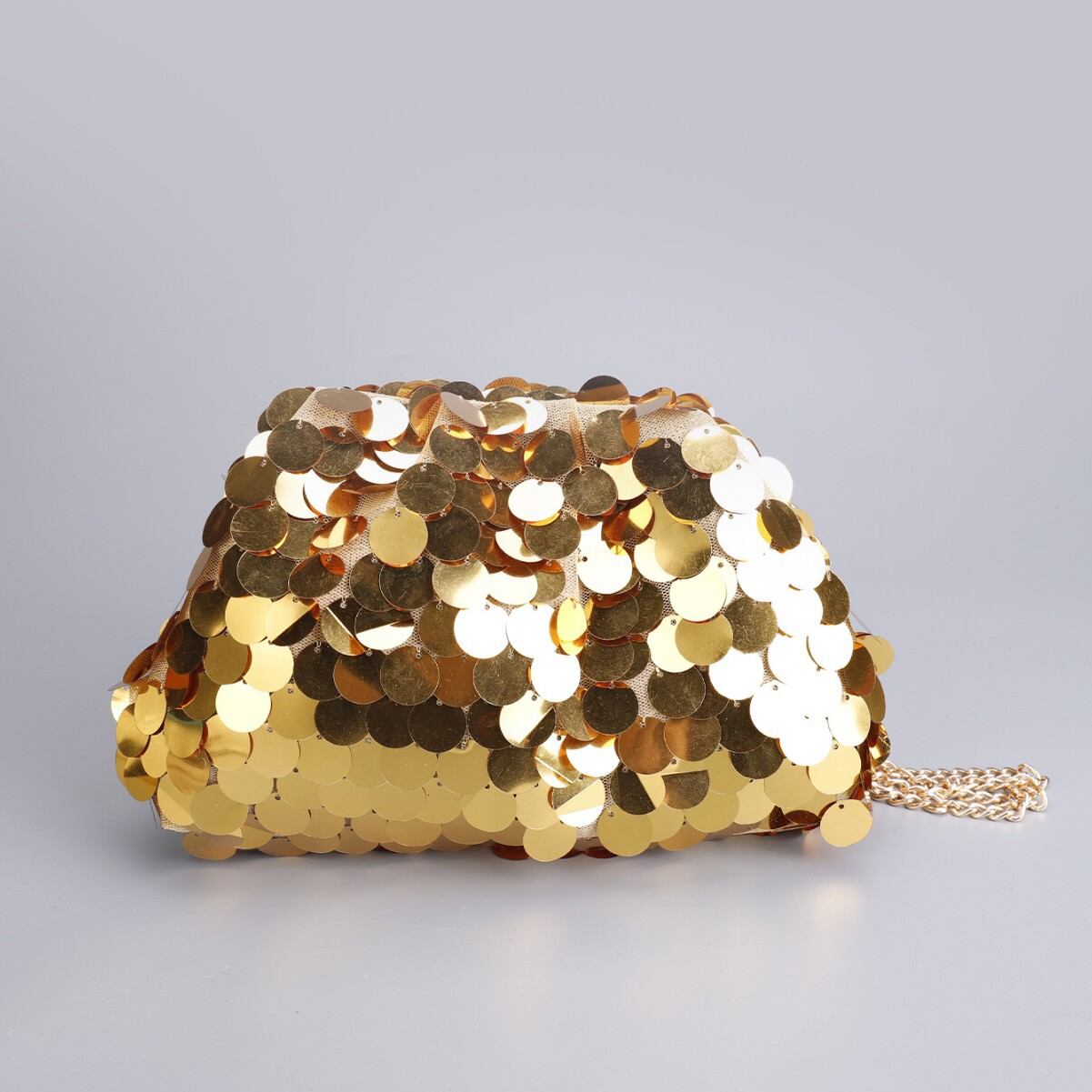 Evening Style Sequin Solid Color Pvc Women's Pillow Bag Picture3