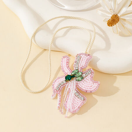 Luxe serie Sweet Flower onregelmatig gevormde kralen van plastic met strass-steentjes, ideaal als tashanger voor dames.