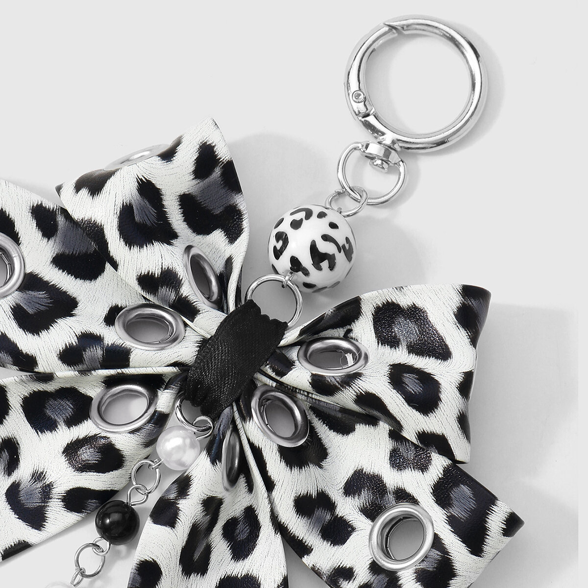 Simple Series Retro Heart Bow Knot Leopard Print PU Women's Bag Charms Picture6