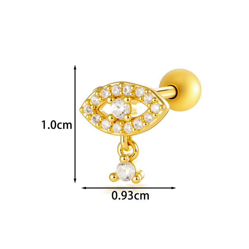 Boucles d'oreilles piercing pour femme, forme géométrique simple, couleur cuivre doré, zircon. h5Image2