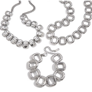 Simple Series Punk Circle Stainless Steel Waterproof Women's Necklaces Sets h5 Picture5