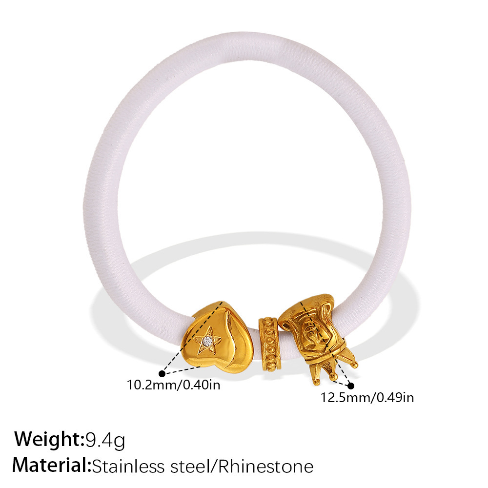 Simple Daily Flower Irregular Shape Heart Crown Stainless Steel Gold Color Women's Scrunchies h5Picture2