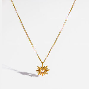 Einfache, wasserdichte Damen-Halskette mit Sternanhänger aus Edelstahl in Goldfarbe und Strass h5 Bild4