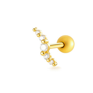 Orecchini da piercing da donna semplici a forma di fiore e cuore, color rame e oro, con zirconi. h5