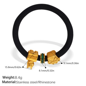 Simple Flower Irregular Shape Crown Stainless Steel Gold Color Women's Scrunchies h5 Picture2