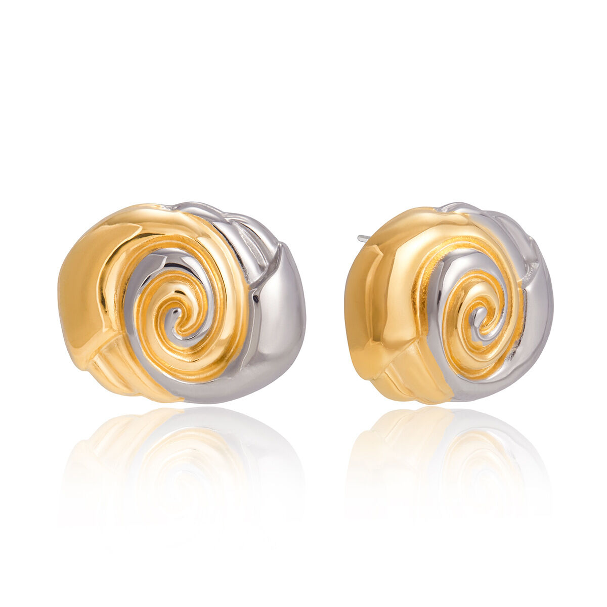 Casual Oceanic Style Mixed Color Lines Stainless Steel Waterproof   Gold Color  Women's Stud Earrings Picture5