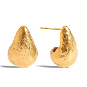 Simple Droplet Stainless Steel Waterproof Gold Color Women's Stud Earrings h5 Picture6
