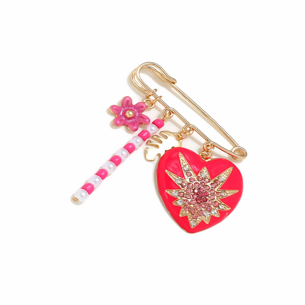 Sweet Flower Heart Alloy Brooches h5 Picture4