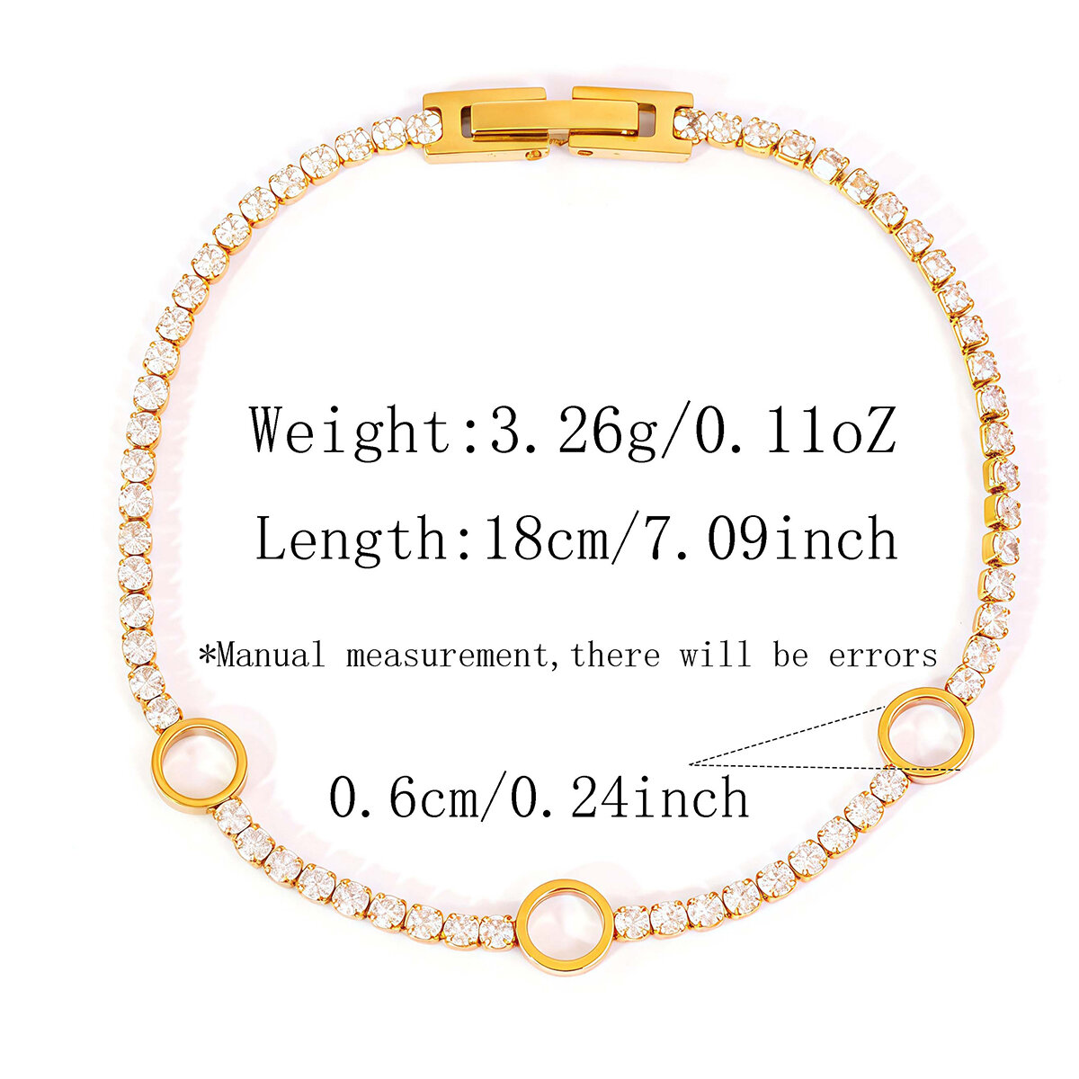 Luxury Flower Heart Circle Stainless Steel Waterproof   Gold Color  Women's Chain Bracelets h5 