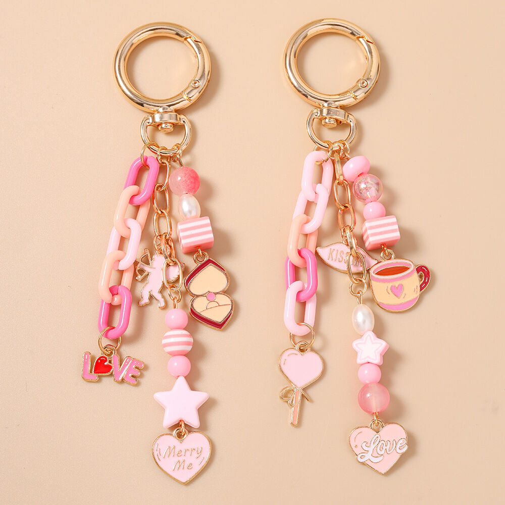 Luxurious Series Sweet Heart Beads Star Chain  Bag Charms