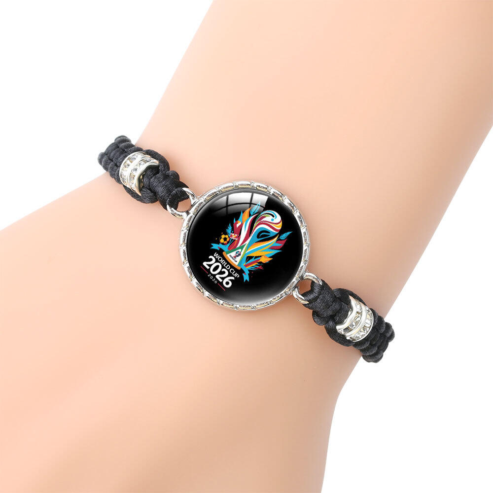 Simple Series Daily Football Glass Glass Unisex Braided Bracelets Picture3