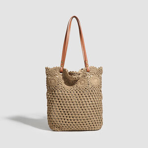 Vacation Style Woven Flower Solid Color Woven Women's Square Bag h5 Picture2