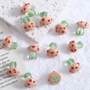 1 Piece Cute Mushroom Glaze Jewelry Beads h5 Picture2