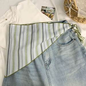 Simple Series Casual Stripe Cotton Women's Summer Scarves h5 Picture3