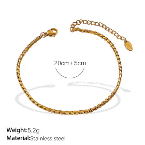 Simple Chain Stainless Steel Waterproof Gold Color Anklets h5 Picture2