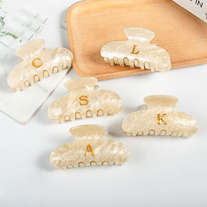 Simple Series Daily Letter Solid Color Cherry Acetate Rhinestone Hair Claws h5 Picture2