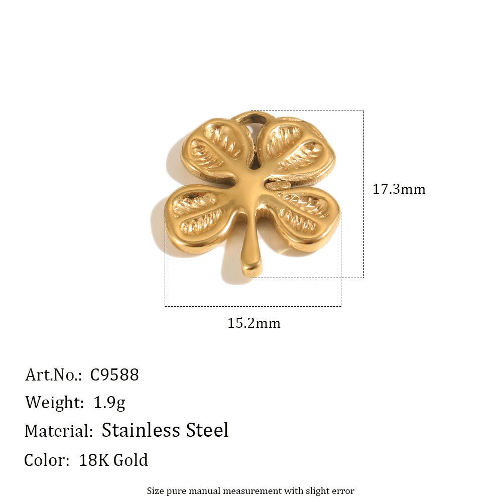 Flower Stainless Steel Waterproof Gold Color DIY Pendants 