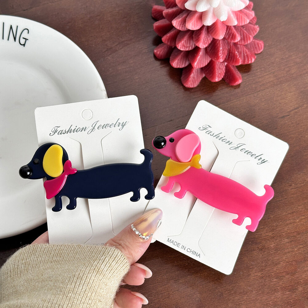 Simple Series Cute Animal Cartoon Mixed Color Acetate Hair Clips h5Picture3