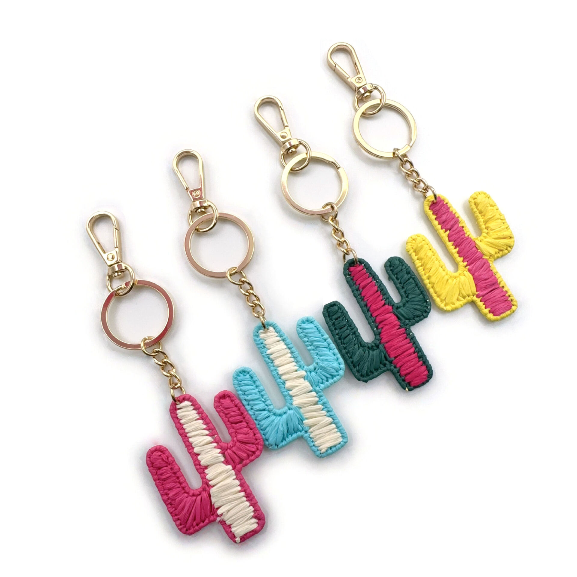 Simple Series Vacation Mixed Color Plant Woven Raffia Keychain Bag Charms Picture2