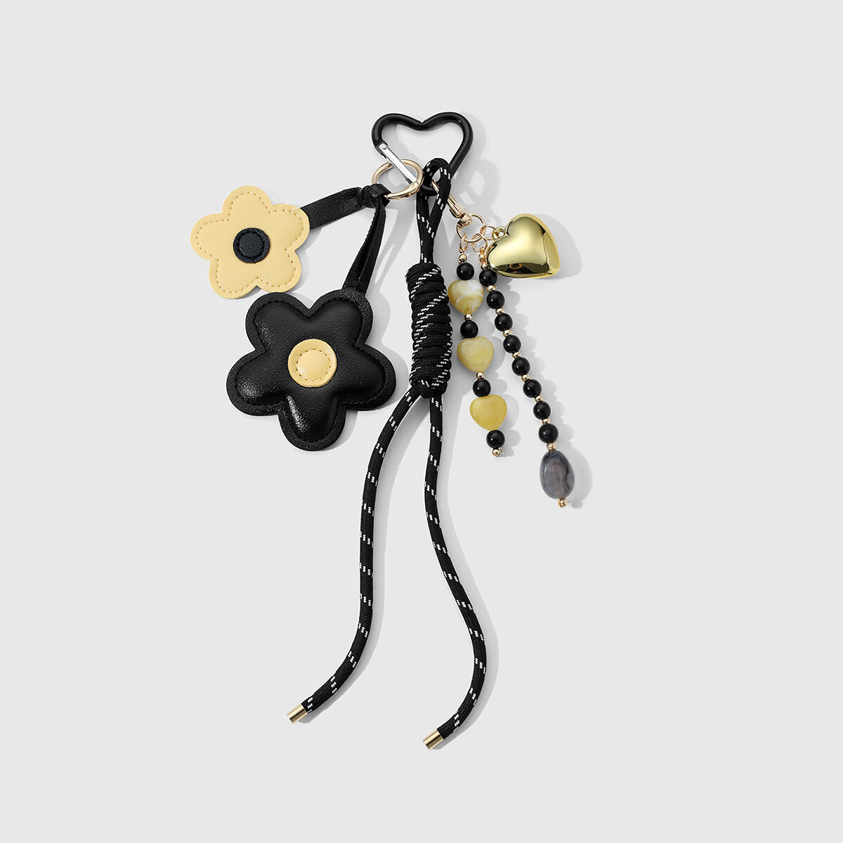 Daily Flower Heart Beads Leather Women's Bag Charms h5 