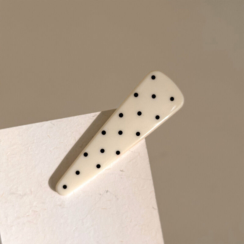 Einfache Serie Retro-Haarspangen aus Acryl mit einfarbigen Punkten und Polka-Dots 