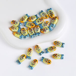 1 Piece Vacation Fish Ceramics Jewelry Beads h5