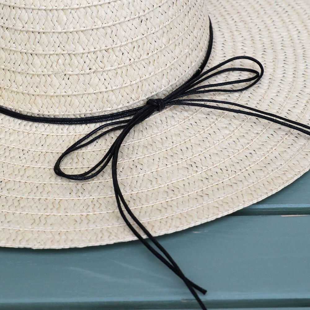Simple Series Vacation Bow Knot Solid Color Raffia Women's Straw Hats h5Picture4