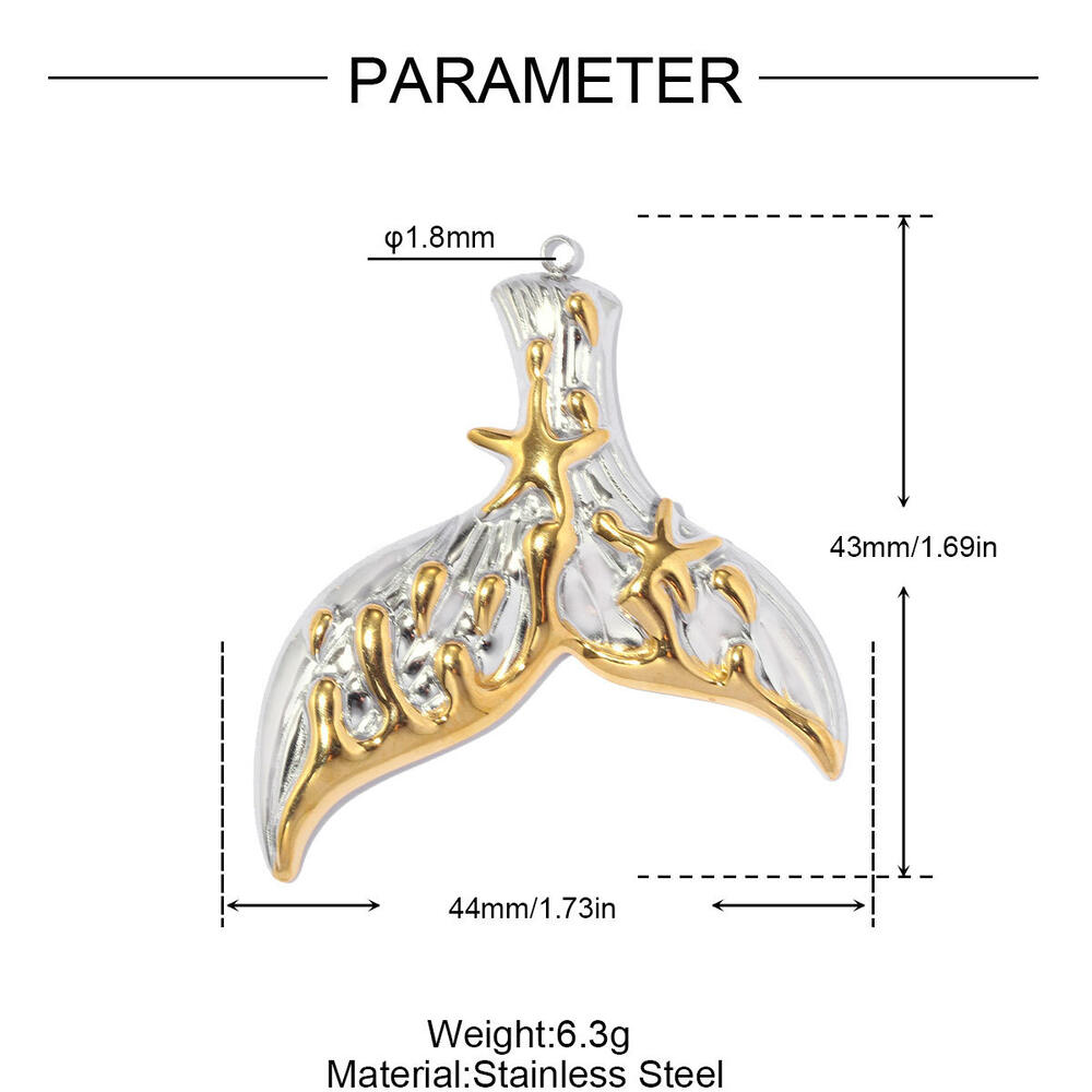 Luxurious Series Diy Oceanic Style Starfish Stainless Steel Waterproof Gold Color Women's Pendants