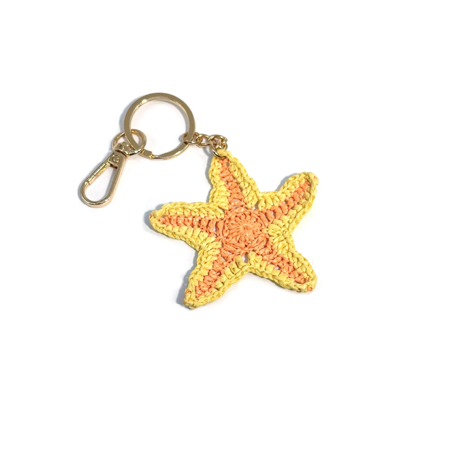 Simple Series Vacation Oceanic Style Woven Starfish Raffia Keychain Bag Charms Picture3
