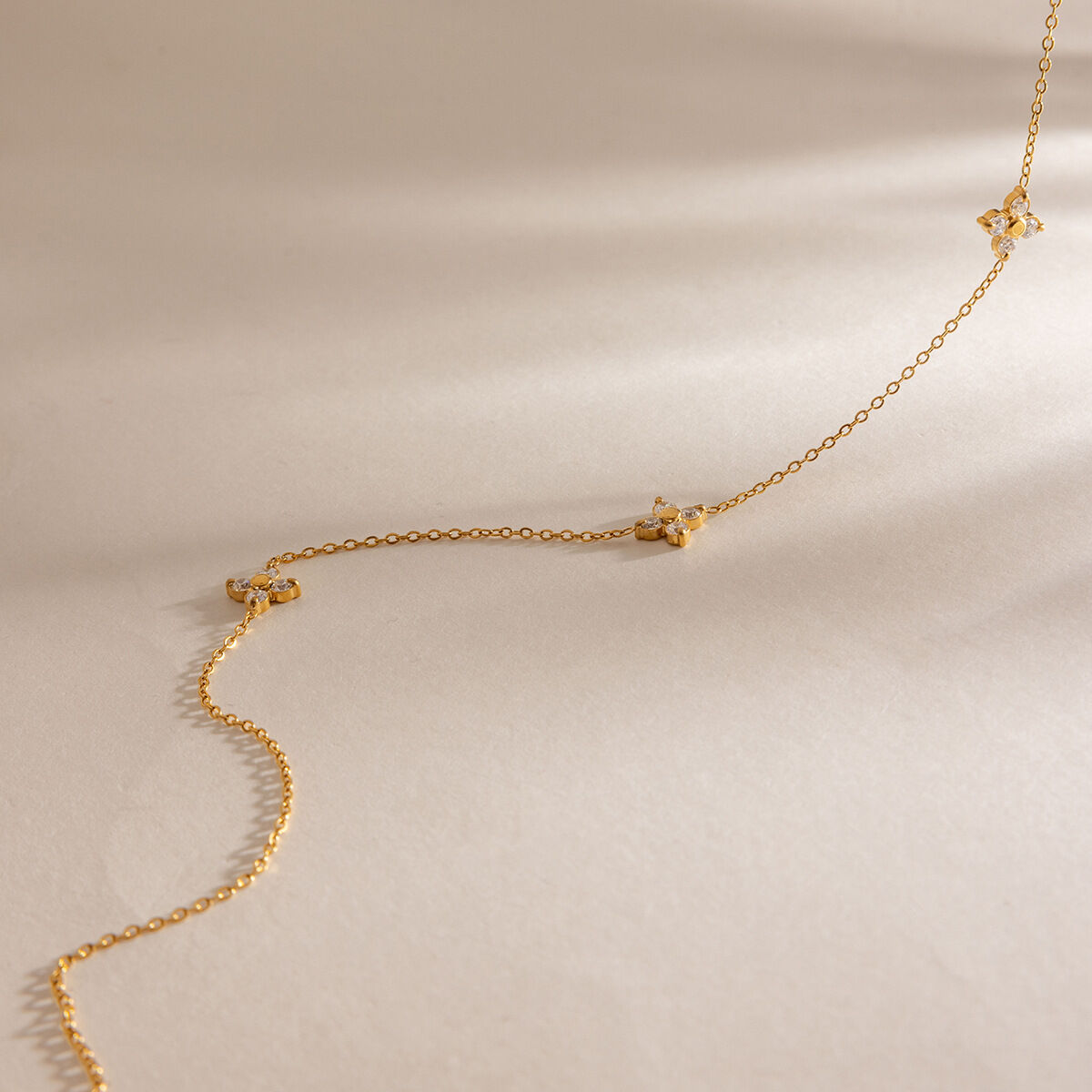 Simple Elegant Star Chain Stainless Steel Waterproof   Gold Color  Zircon Women's Necklaces Sets Picture3