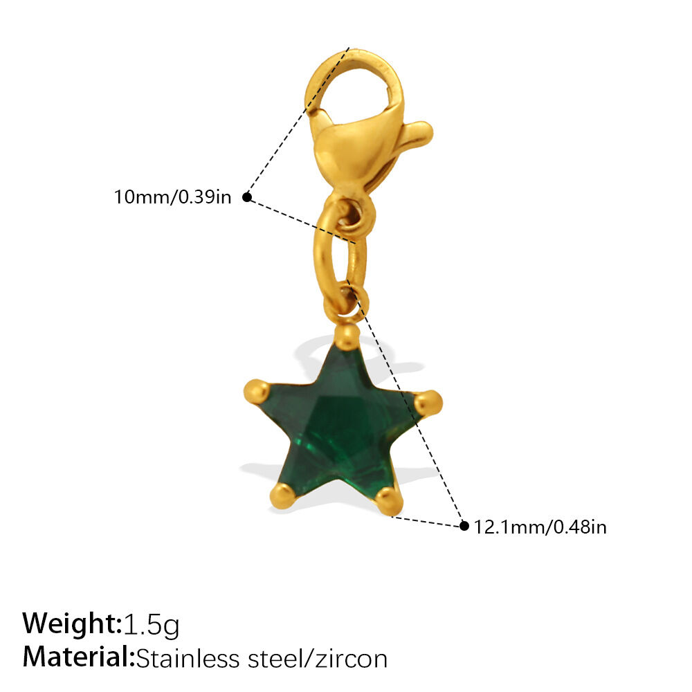 Simple Daily Circle Triangle Rectangle Stainless Steel Waterproof Gold Color Zircon Women's Pendants