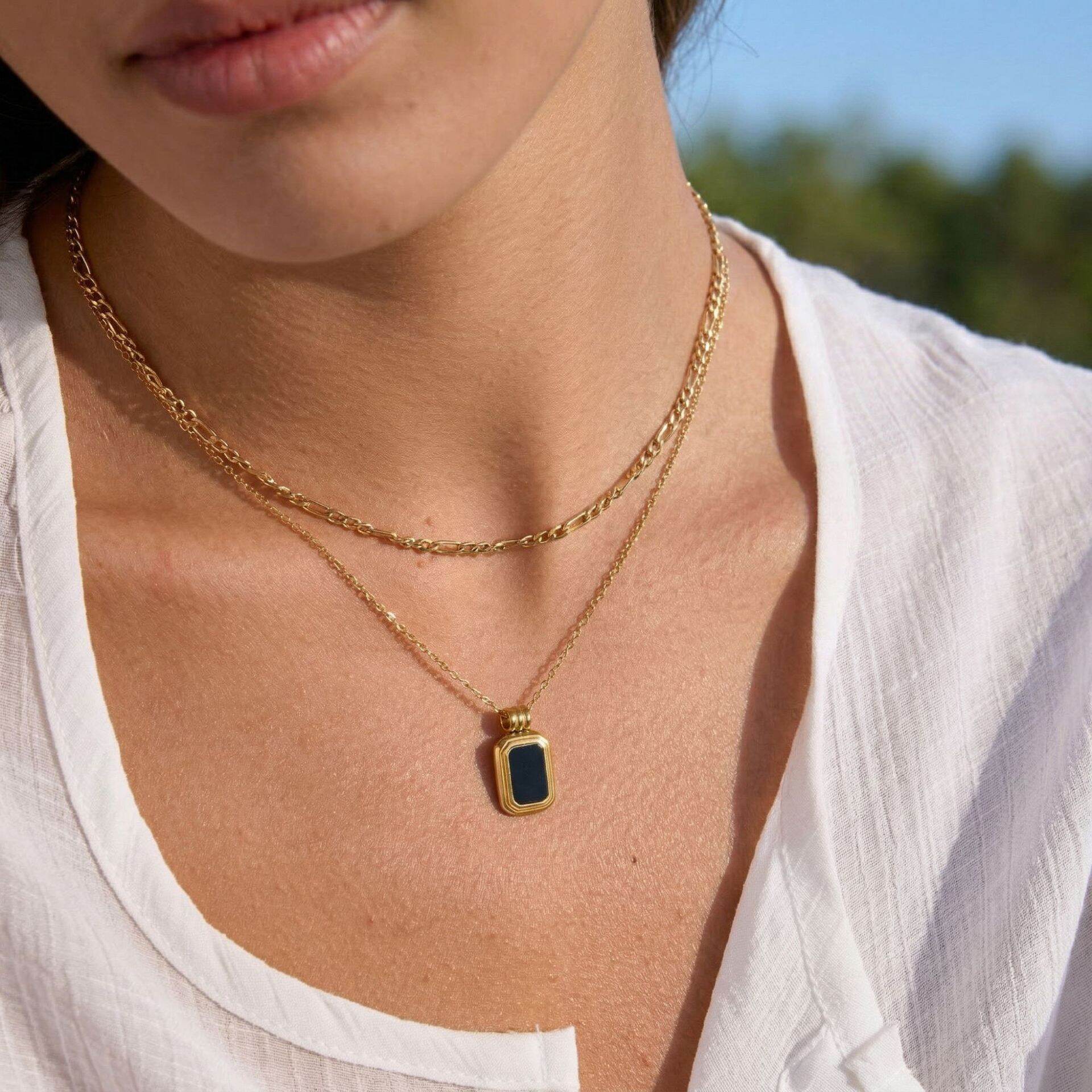 Simple Series Daily Chain Stainless Steel Waterproof   Gold Color  Women's Chain Necklaces