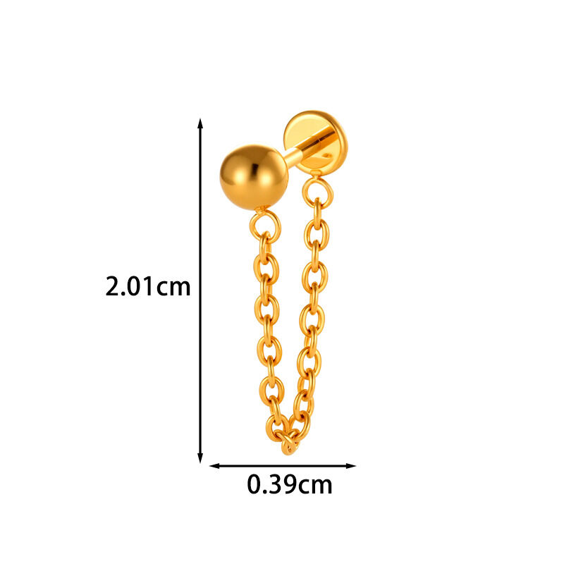 Einfache Ohrstecker für Damen in Schmetterlingsform aus Titanlegierung in Goldfarbe mit Zirkonia, gefertigt aus Titanlegierung und Zirkonia. Bild2