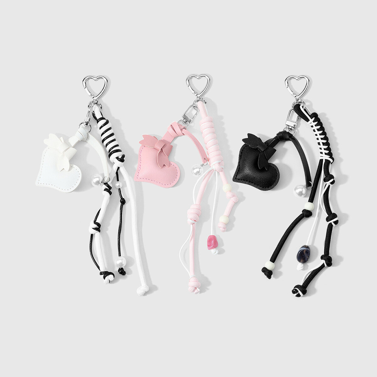 Simple Series Daily Heart Bow Knot Twist Alloy Women's Bag Charms