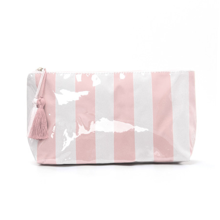Causal Stripe Pattern Mixed Color Pvc Women's Makeup Bags