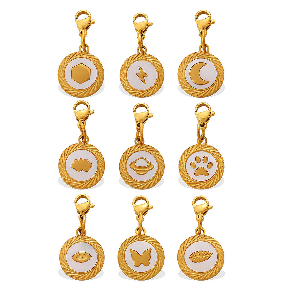 Stainless Steel Waterproof Gold Color Shell DIY Pendants h5 Picture4