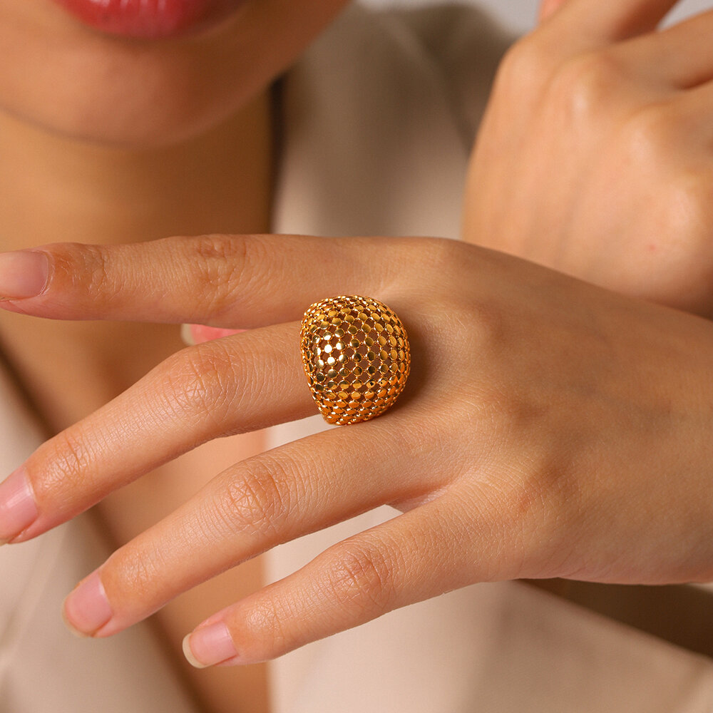 Simple Series – Tägliche Statement-Ringe aus hohlem Edelstahl, wasserdicht, goldfarben h5Bild6