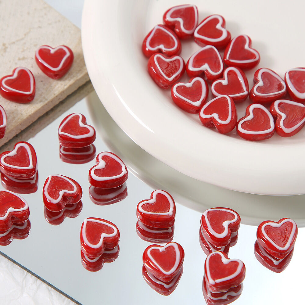 1 Piece Simple Heart Glaze Jewelry Beads